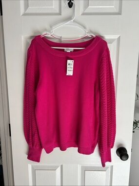 Charter Club Bright Fuchsia Crewneck Sweater